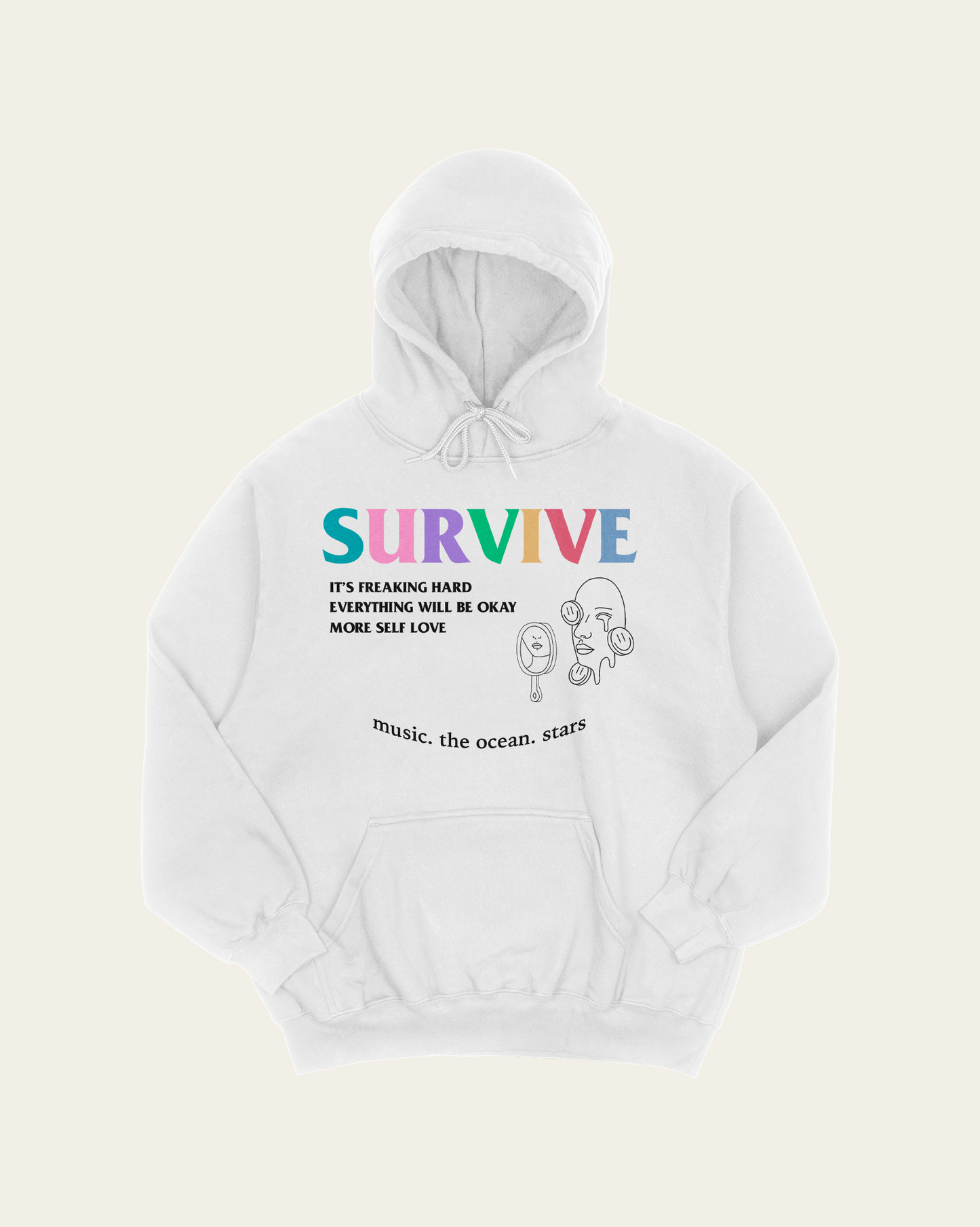 HOODIE BRANCA POSITIVE THINKING