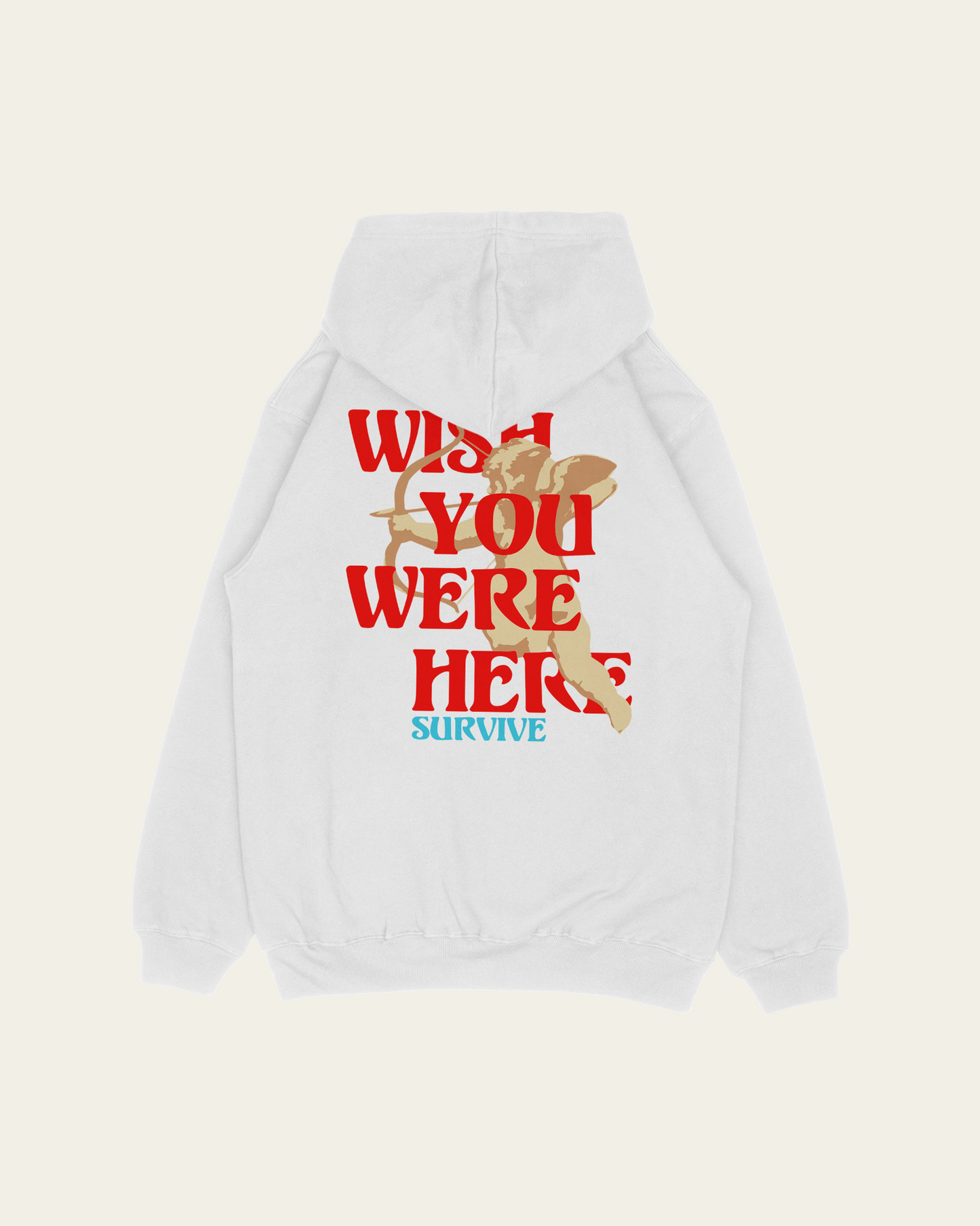 HOODIE BRANCA WISH YOU WERE HERE