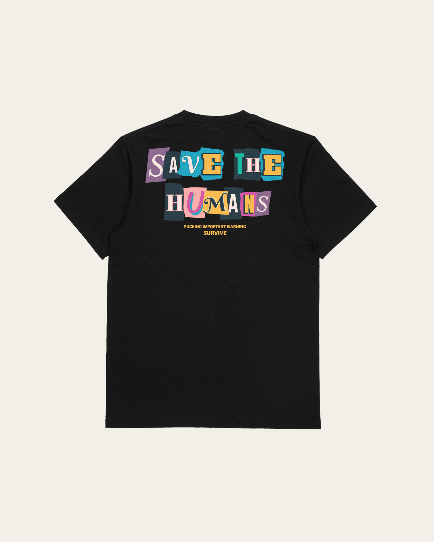 T-SHIRT PRETA SAVE THE HUMANS